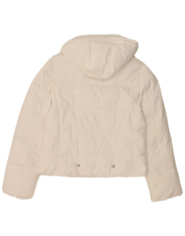 Champion Chaqueta Acolchada Con Capucha Para Mujer UK 44 Mediana Poliéster Blanco
