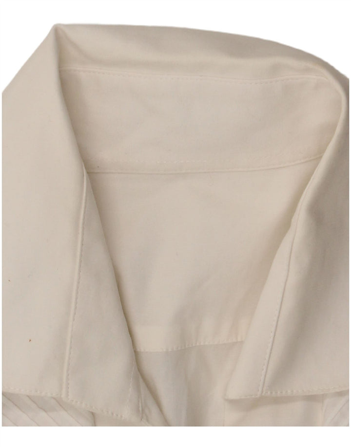 Vintage camisa de mujer Reino Unido 14 algodón blanco medio