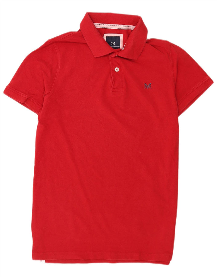 Crew Clothing Polo para hombre pequeño de algodón rojo