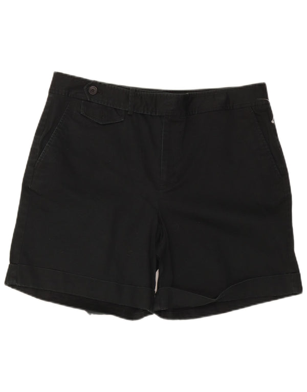 Ralph Lauren Pantalones cortos chinos de cintura alta para mujer US 14 XL W36 Algodón negro