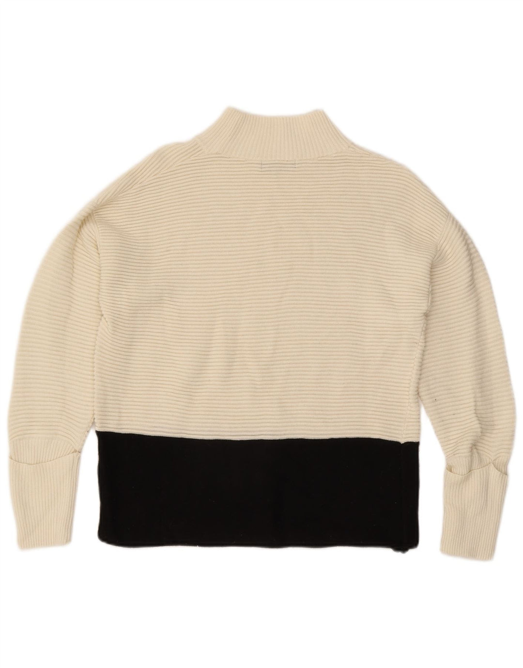 Marks & Spencer Suéter tipo jersey con cuello alto para mujer UK 12 Medium Off White