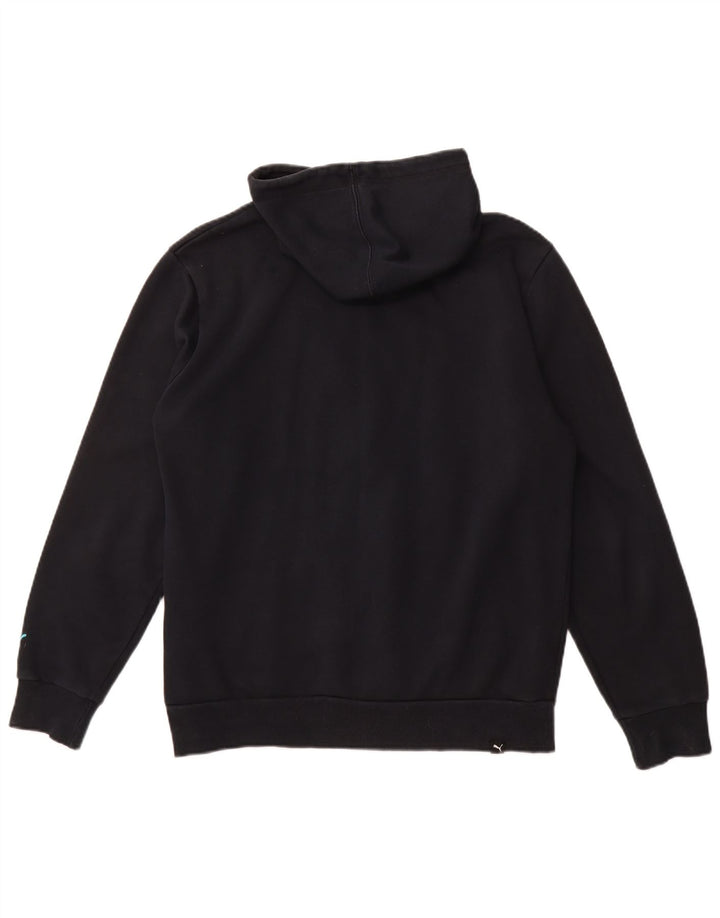 PUMA Suéter con capucha y cremallera gráfica para hombre Algodón azul marino mediano