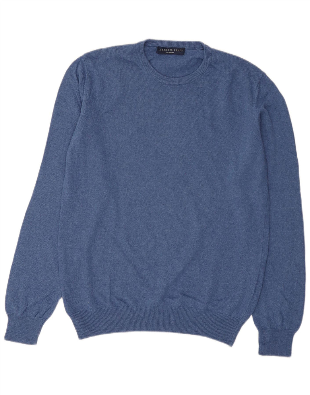Liberto Jersey de cuello redondo para hombre IT 52 Large Blue Wool