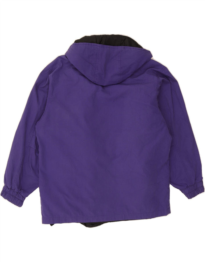 VINTAGE Womens Hooded Windbreaker Jacket UK 14 Medium Purple Vintage Vintage and Second-Hand Vintage from Messina Hembry 