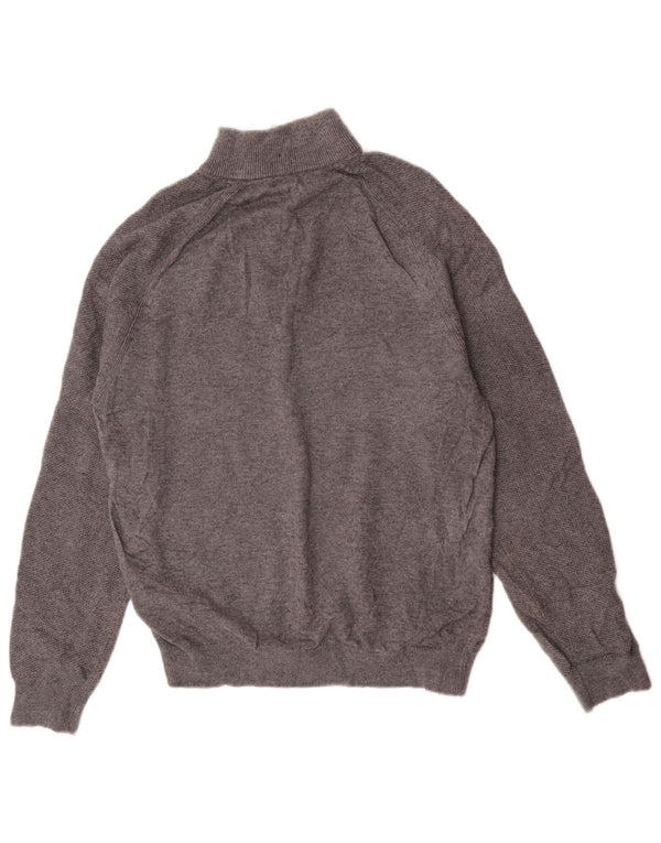 Jersey Reiss Hombre Con Cremallera Y Cuello En Lana Gris Medio