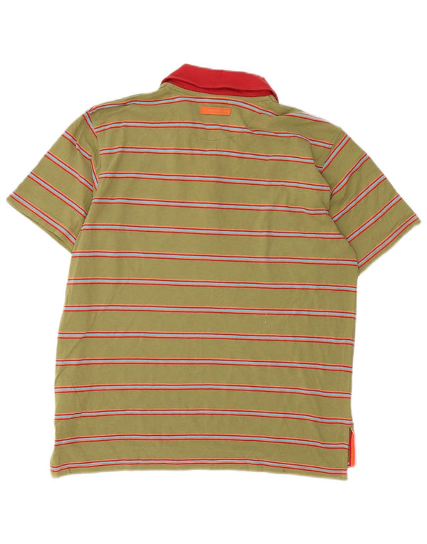 Nike Polo para hombre UK 36/38 Small Caqui Algodón a rayas