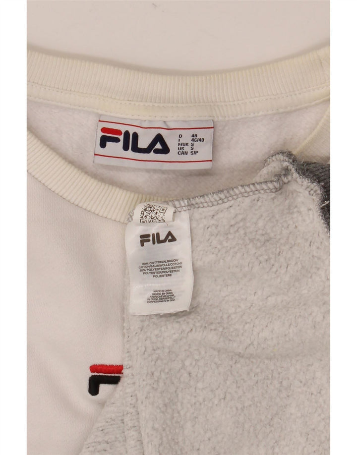 FILA Hombre Sudadera Gráfica Jersey Pequeño Gris Colorblock Algodón