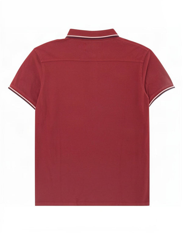 Scotch & Soda Polo para hombre de algodón a rayas rojas grandes