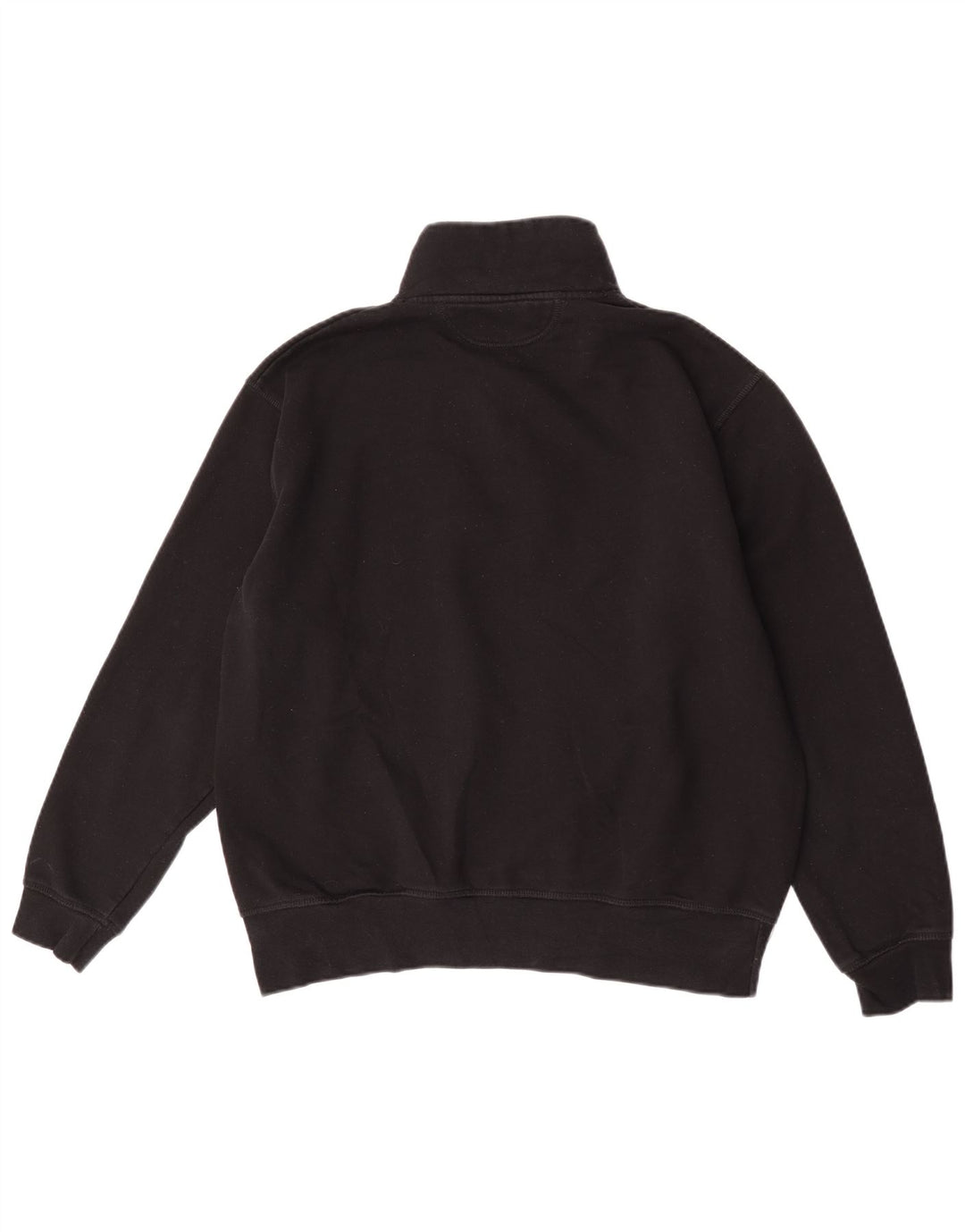 Zara Hombre Cremallera Cuello Sudadera Jumper Grande Poliéster Negro