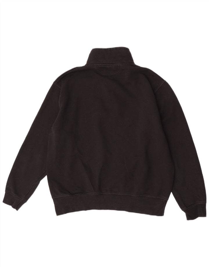 Zara Hombre Cremallera Cuello Sudadera Jumper Grande Poliéster Negro