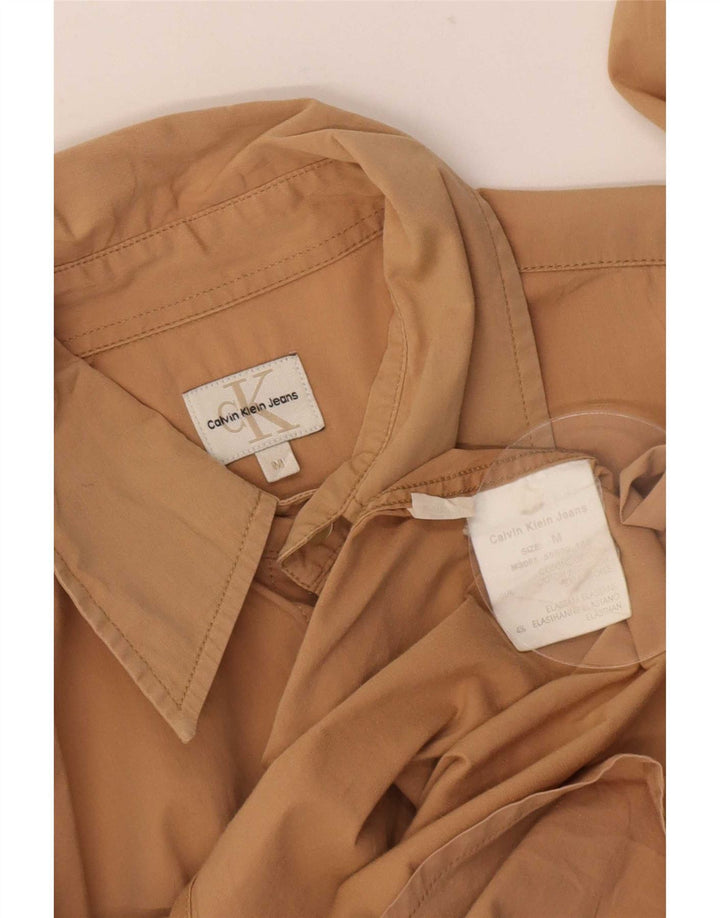 Camisa Calvin Klein Jeans Hombre Algodón Beige Medio