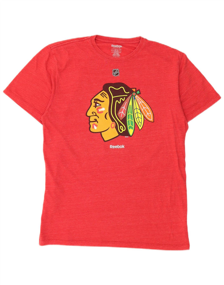 Reebok - Camiseta gráfica para hombre Chicago Blackhawks, talla grande, poliéster rojo