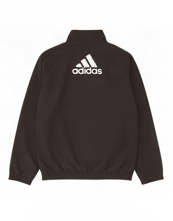 Adidas Boys Graphic Chándal Top Chaqueta 11-12 Años Negro Poliéster