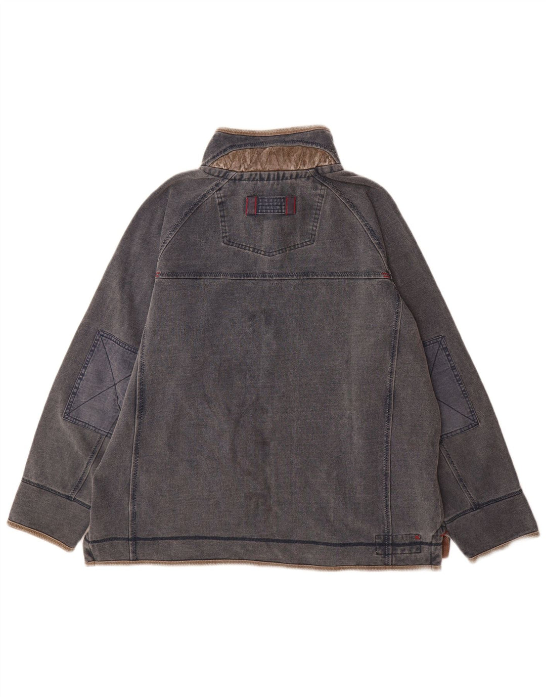 Sudadera con capucha y cuello con cremallera para hombre Fat Face Jersey XL Gris Algodón