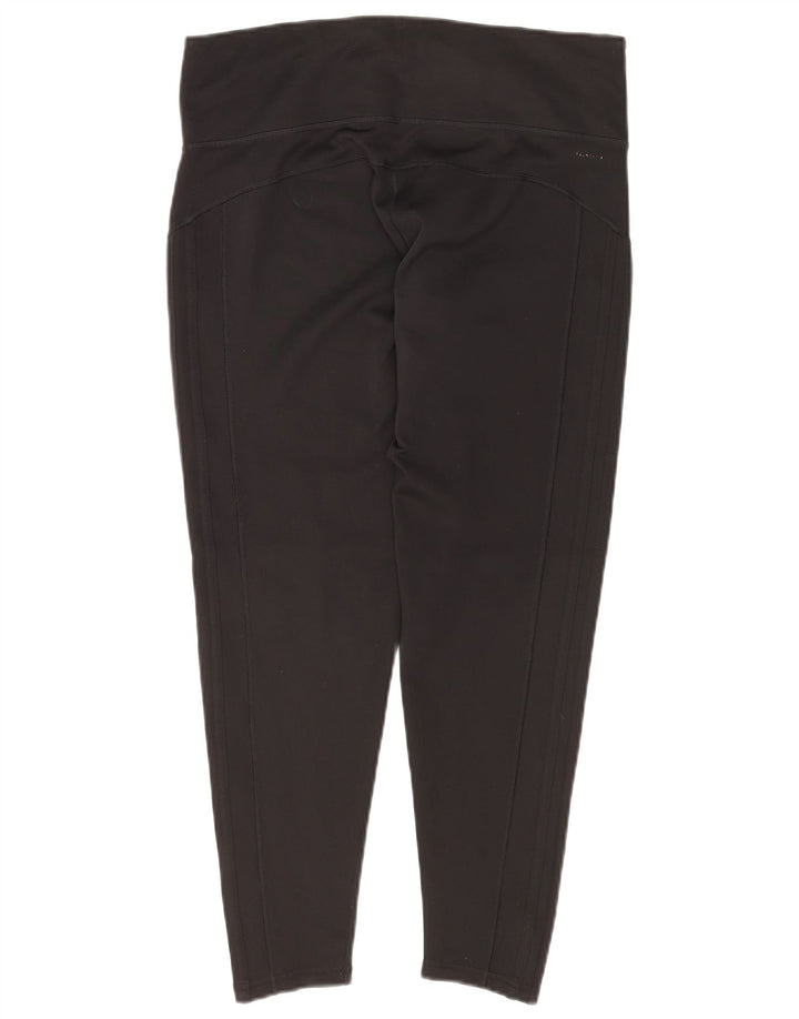 ADIDAS Mujer Climalite Crop Leggings UK 16/18 Grande Negro Poliéster