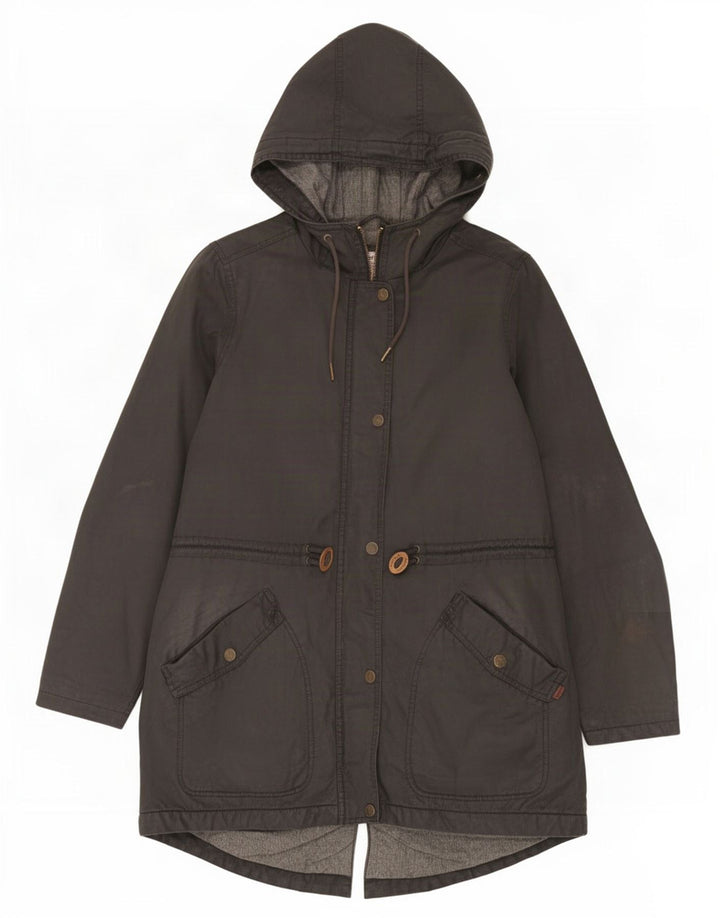 Parka con capucha para mujer Fat Face UK 40 Algodón gris medio