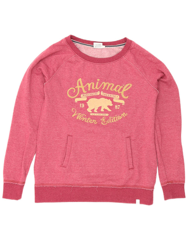 Animal Mujer Sudadera Gráfica Jumper UK 12 Medio Rosa Poliéster