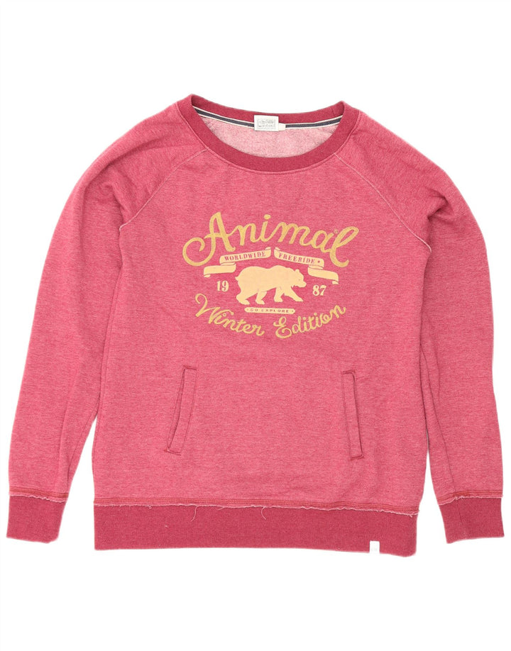 Animal Mujer Sudadera Gráfica Jumper UK 12 Medio Rosa Poliéster