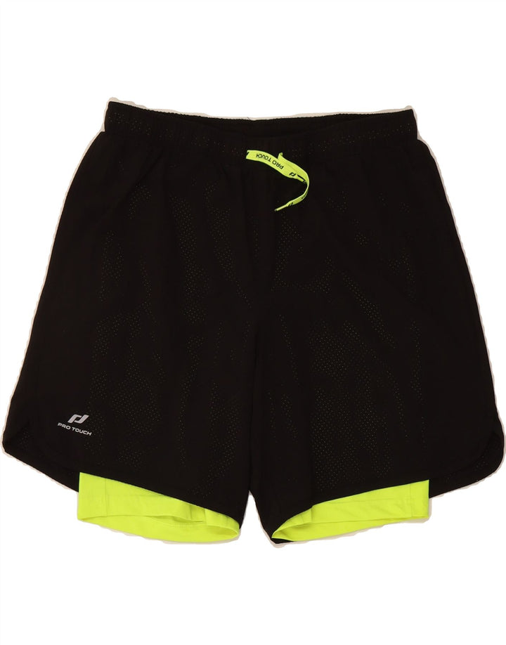 PRO TOUCH Pantalones cortos deportivos para hombre mediano negro