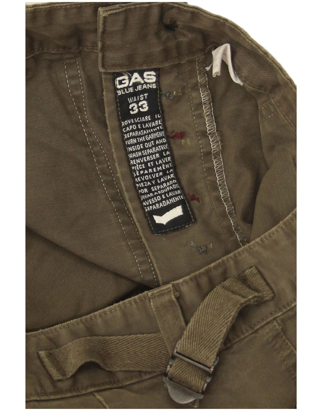 Pantalones cargo rectos para hombre Gas W33 L32 Verde