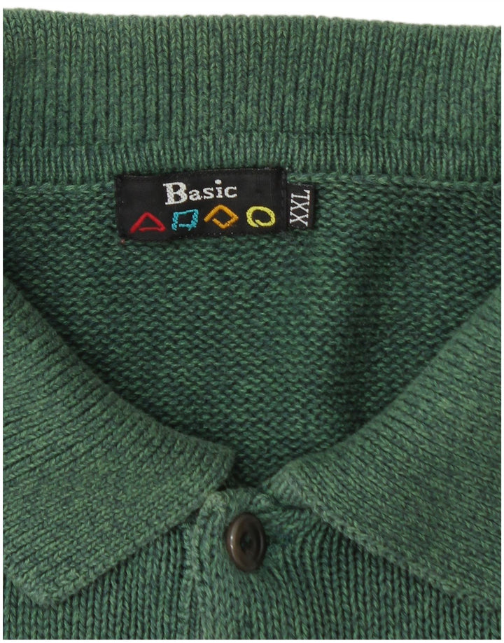 BASIC Jersey de cuello polo para hombre 2XL Algodón verde