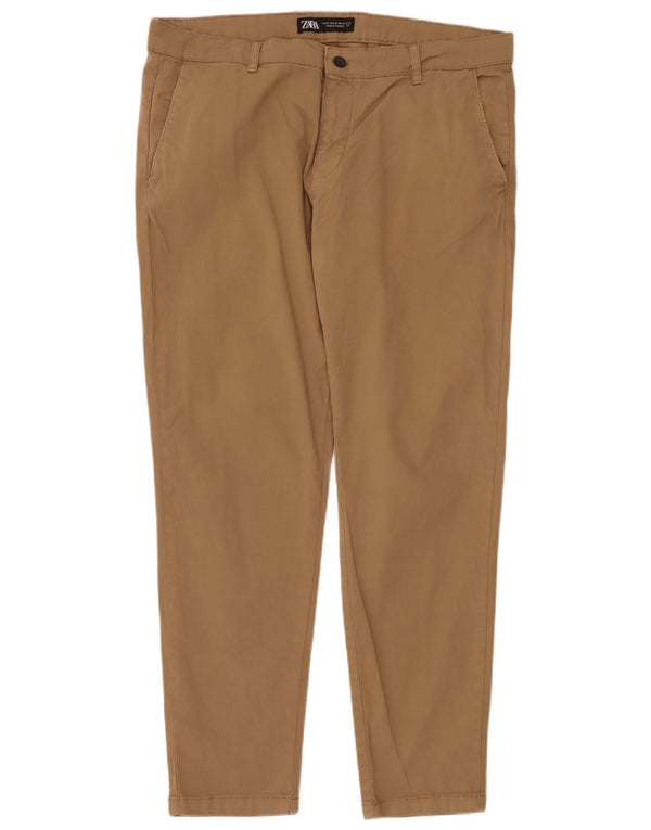 Zara Hombre Pantalón Chino Slim EU 48 XL W38 L31 Beige