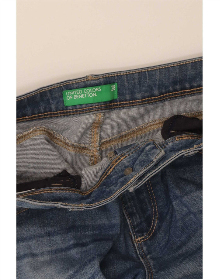 Benetton Vaqueros Slim W28 L32 Azul Mujer