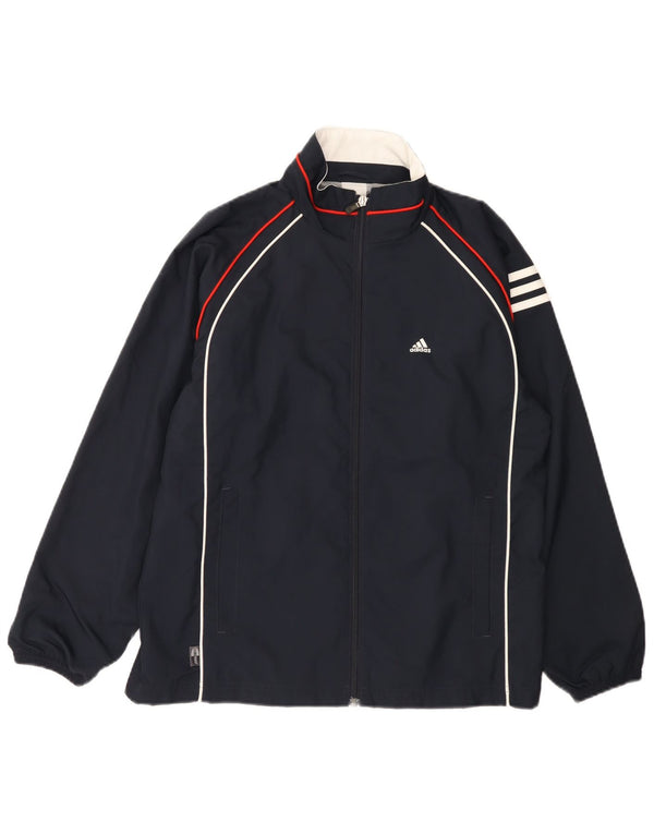 Adidas Chaqueta impermeable Clima Proof para mujer UK 12 Medium Azul marino Colorblock