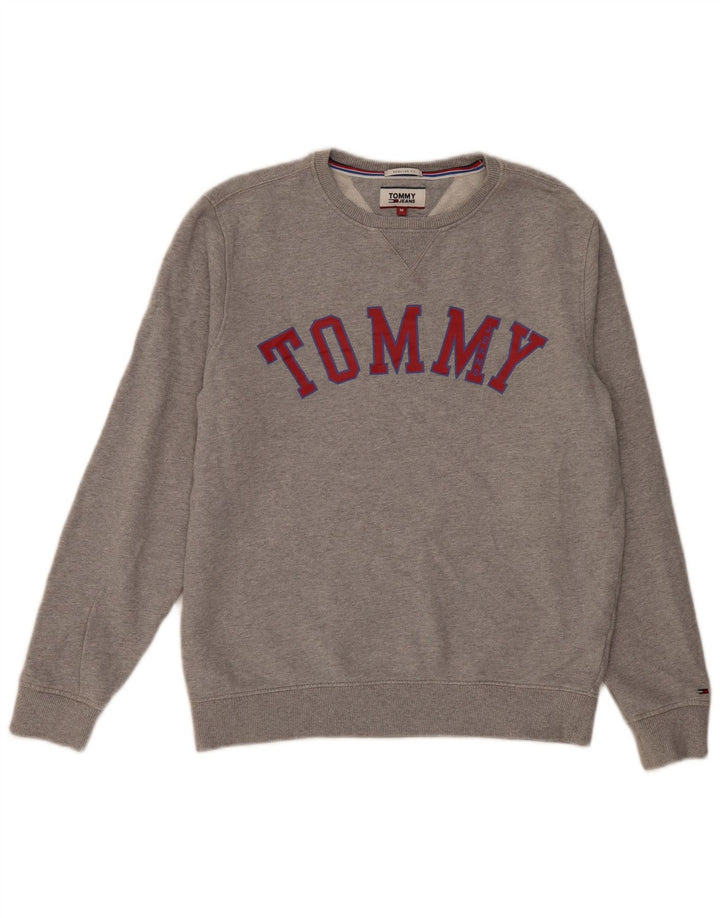 Tommy Hilfiger Sudadera gráfica para mujer Jumper UK 44 Gris medio moteado