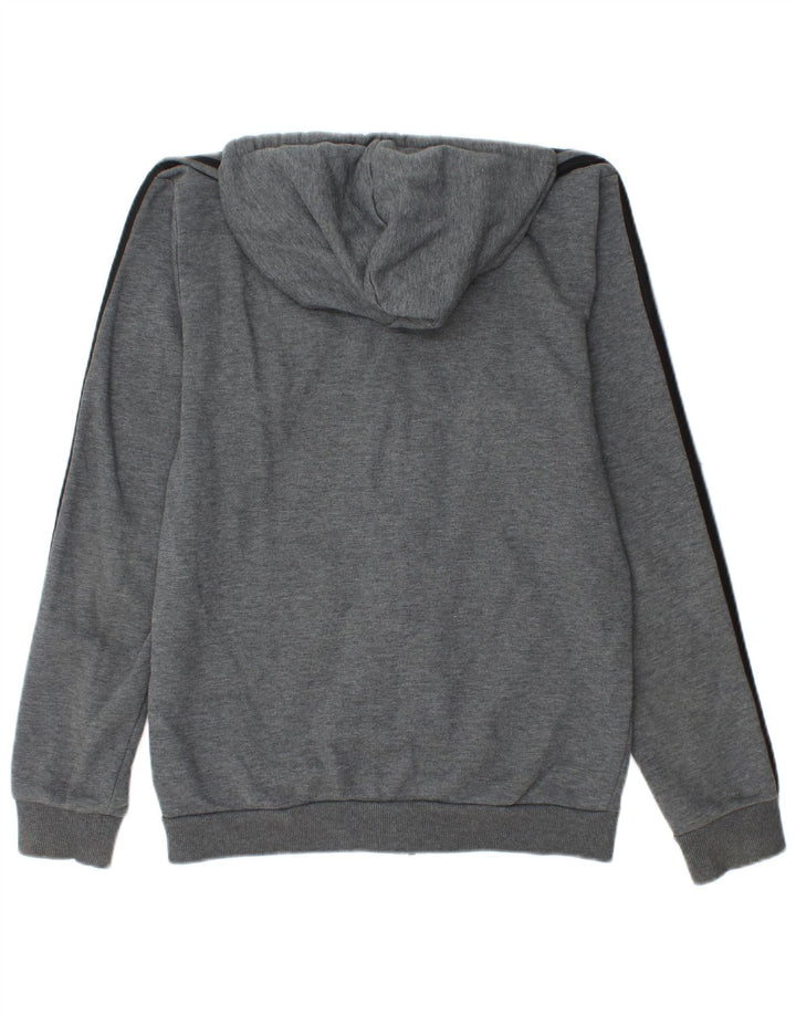 Adidas - Sudadera con capucha y cremallera para hombre, talla pequeña, algodón gris