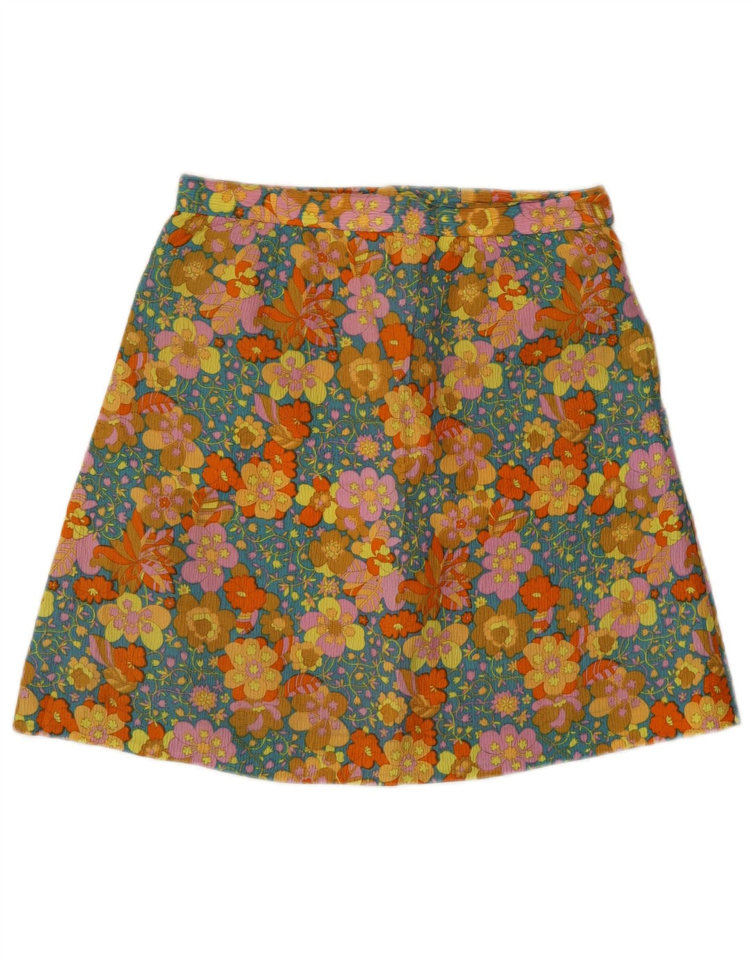 Vintage mujer A-Line falda W26 pequeño verde floral