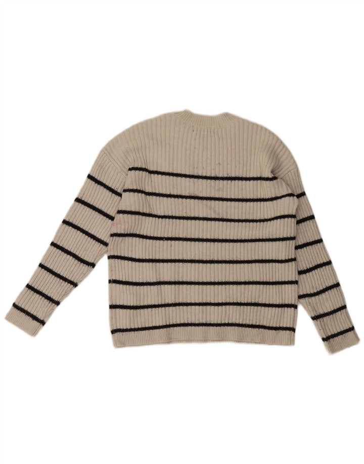 Marks & Spencer Suéter tipo jersey con cuello redondo para mujer UK 12 Medium Off White