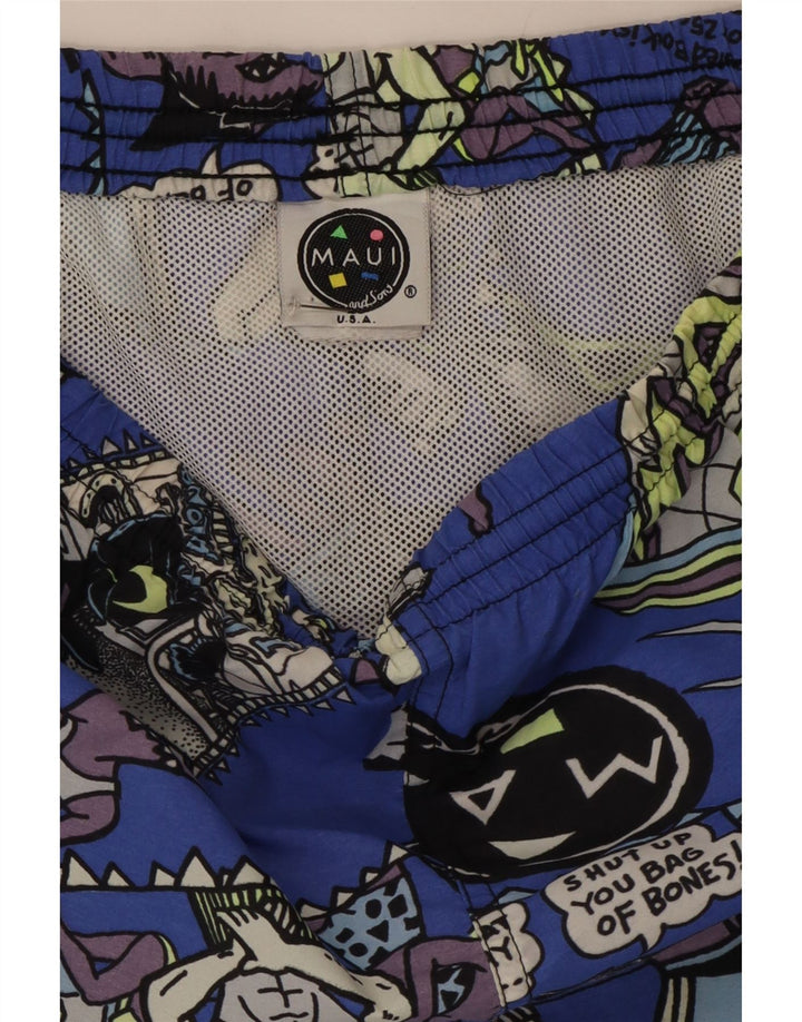 Maui and Sons Bañador para hombre con estampado gráfico de nailon azul medio