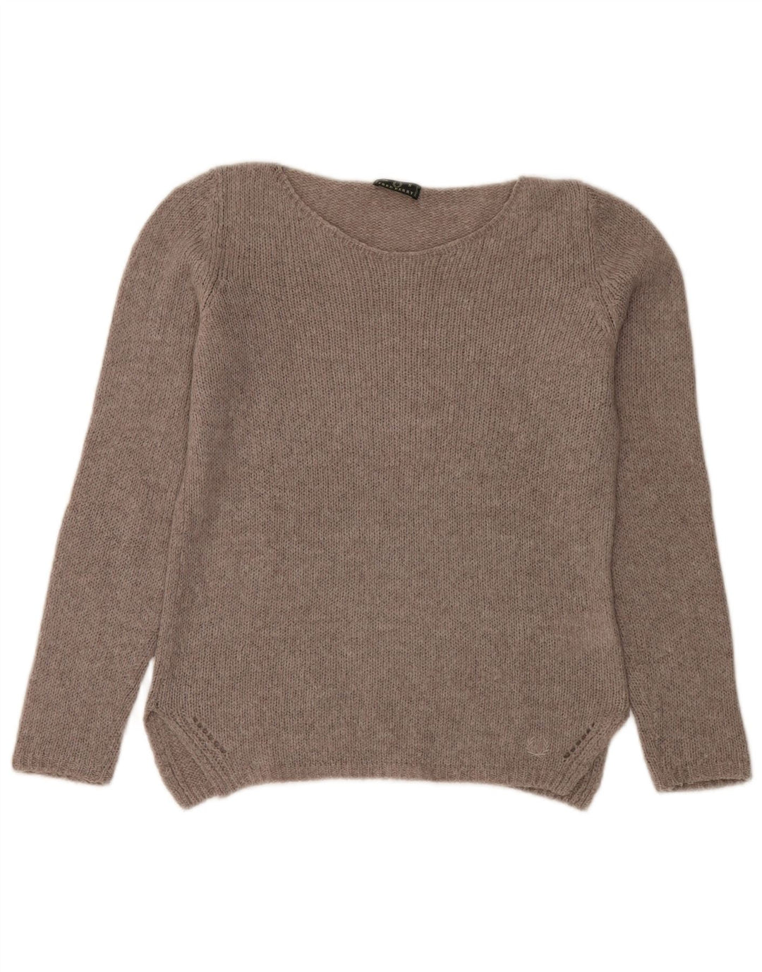 Fred Perry Suéter tipo jersey con cuello barco para mujer UK 10 Small Grey Polyamide