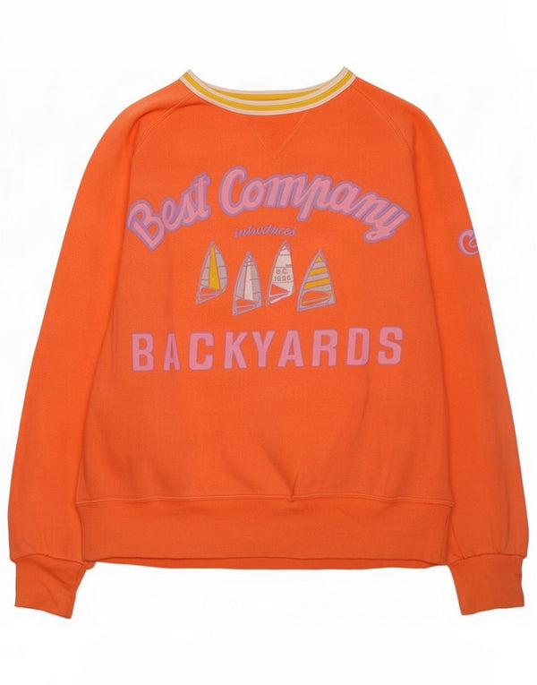 Best Company Mens Graphic Sweatshirt Jumper Small Orange