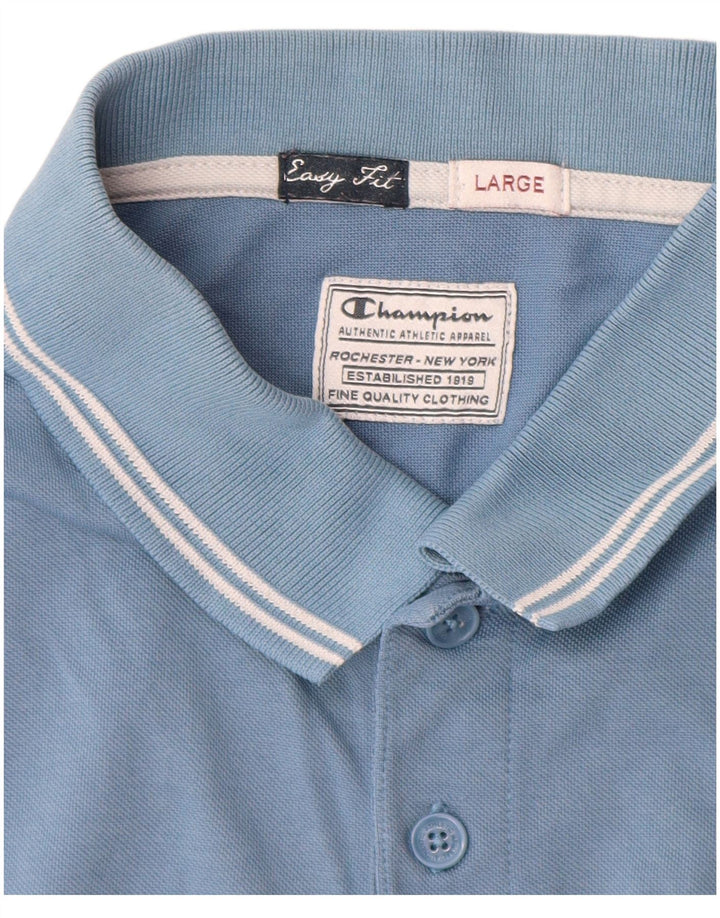 Champion Polo De Ajuste Fácil Para Hombre Grande Azul