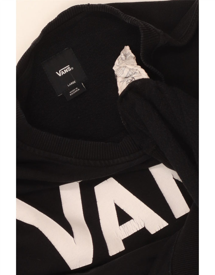 Vans Sudadera con gráfico gráfico tipo jersey de algodón negro grande para hombre