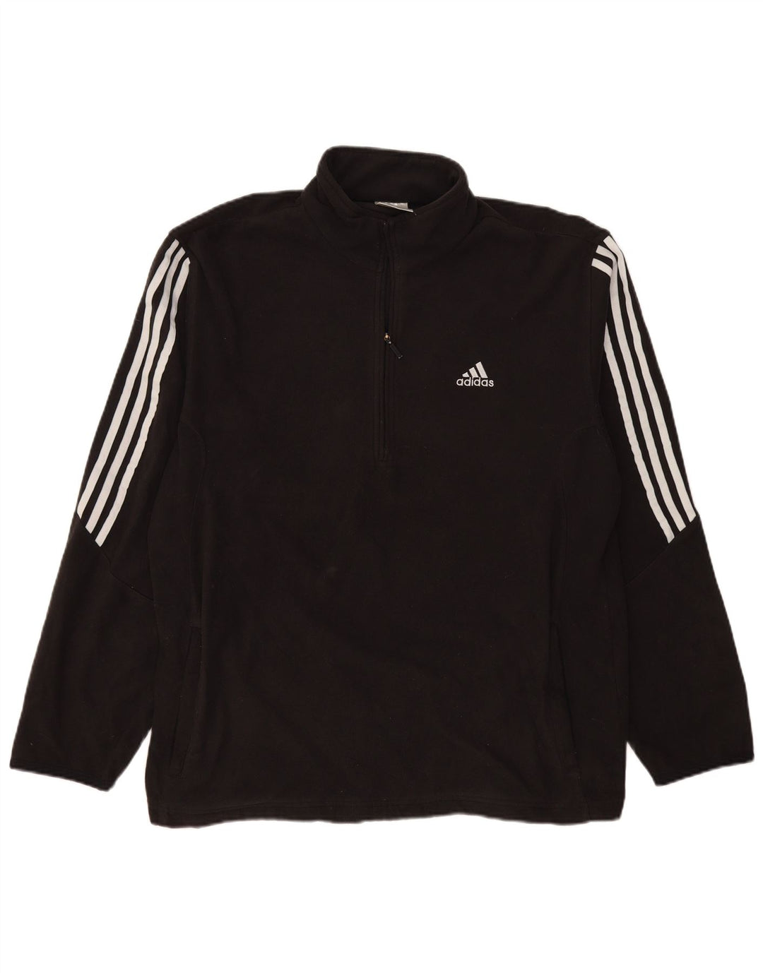 Adidas Hombre Zip Neck Fleece Jumper XL Negro Poliéster