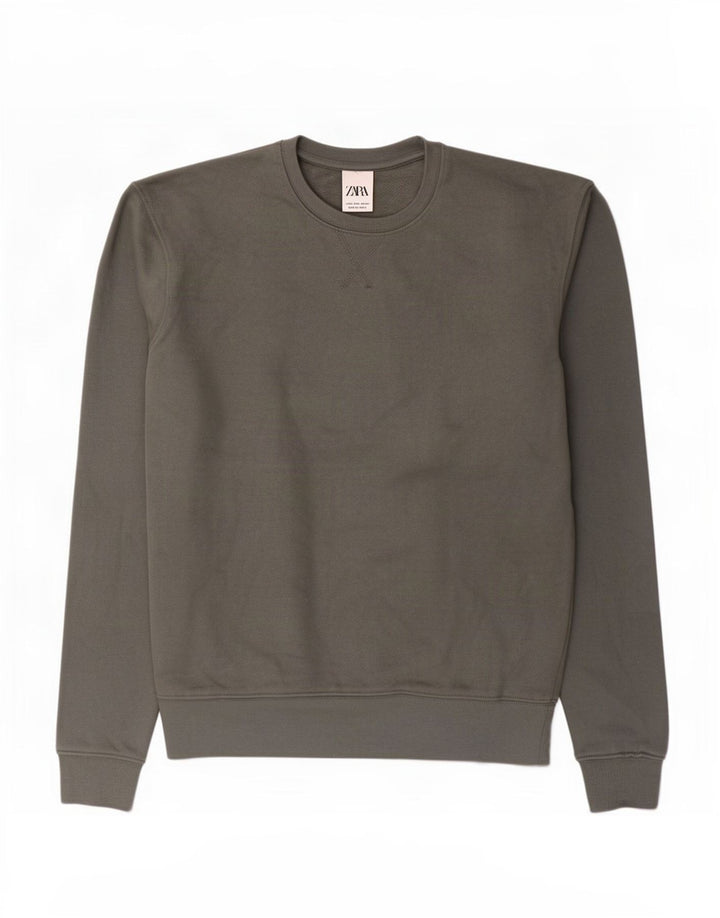 Zara Hombre Sudadera Jumper Small Verde Algodón