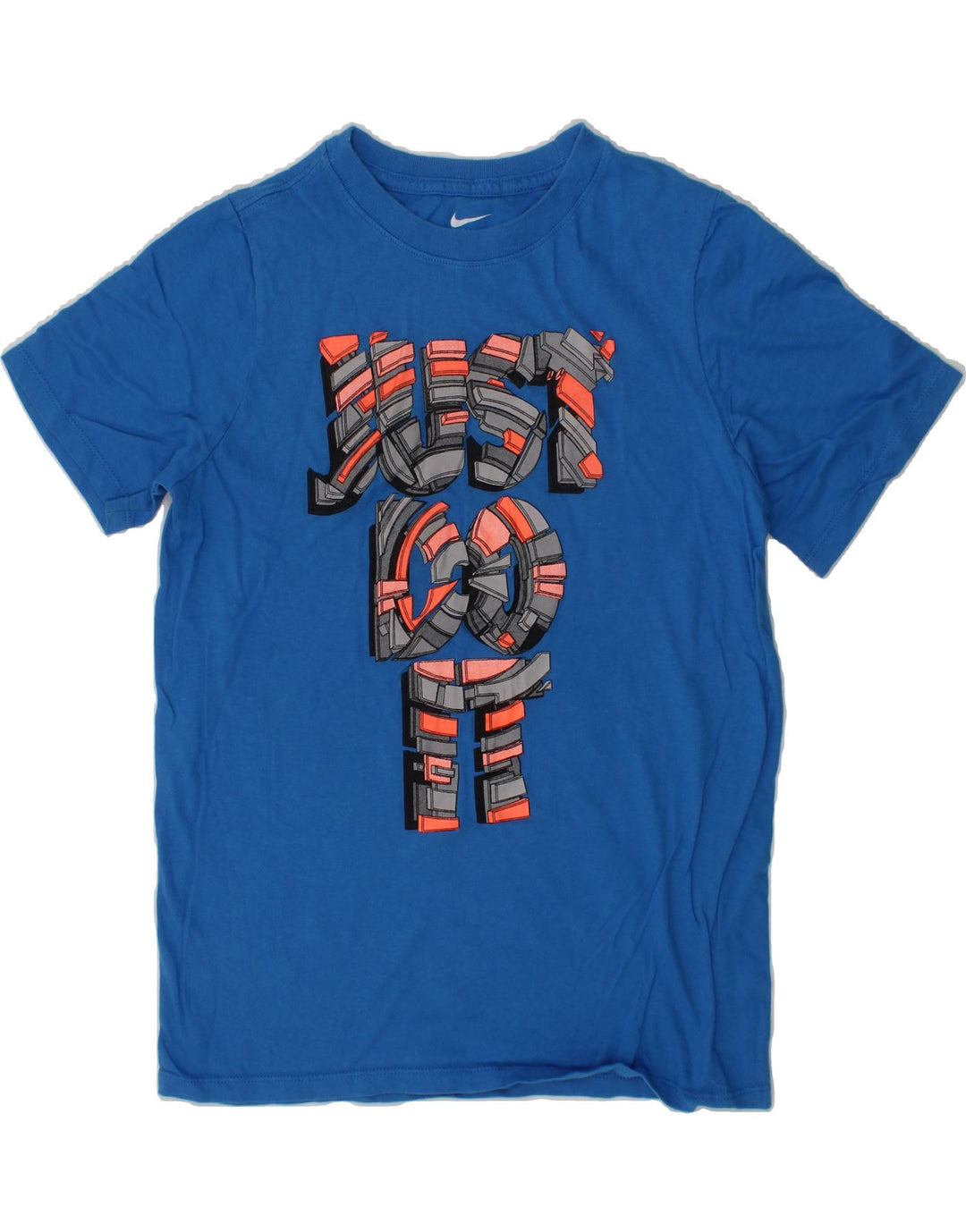 NIKE Boys Athletic Cut Graphic T-Shirt Top 10-11 Years Medium Blue Vintage Nike and Second-Hand Nike from Messina Hembry 