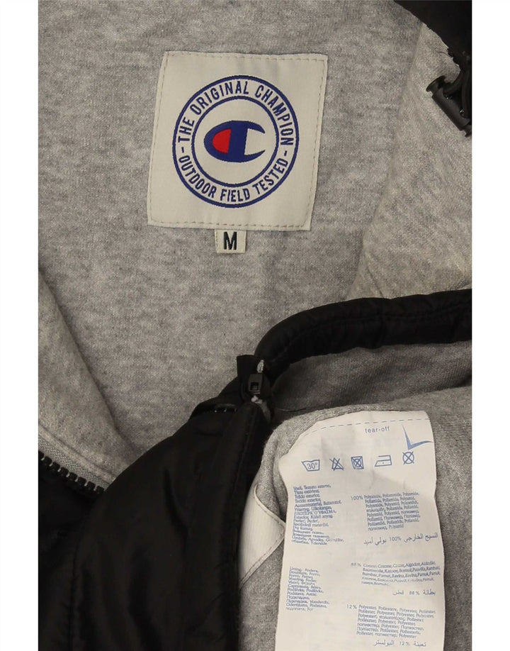 Champion Chaqueta Acolchada Con Capucha Para Hombre UK 38 Medium Negro Poliamida