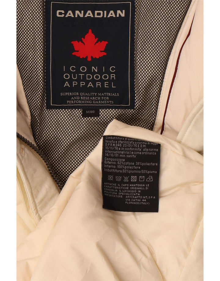 Abrigo acolchado con capucha para mujer canadiense IT 44 Algodón blanquecino mediano