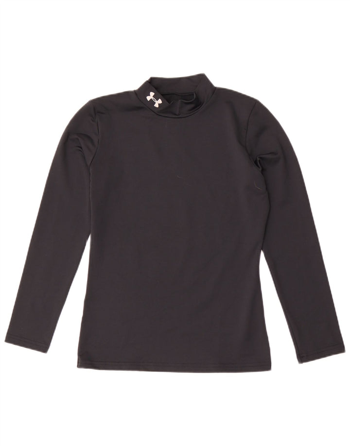 Under Armour Camiseta de manga larga Cold Gear para niños de 11 a 12 años, talla grande, color negro