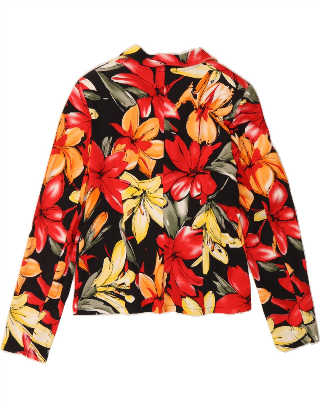 VINTAGE Womens Crop Blazer Jacket IT 40 Small Multicoloured Floral Vintage Vintage and Second-Hand Vintage from Messina Hembry 