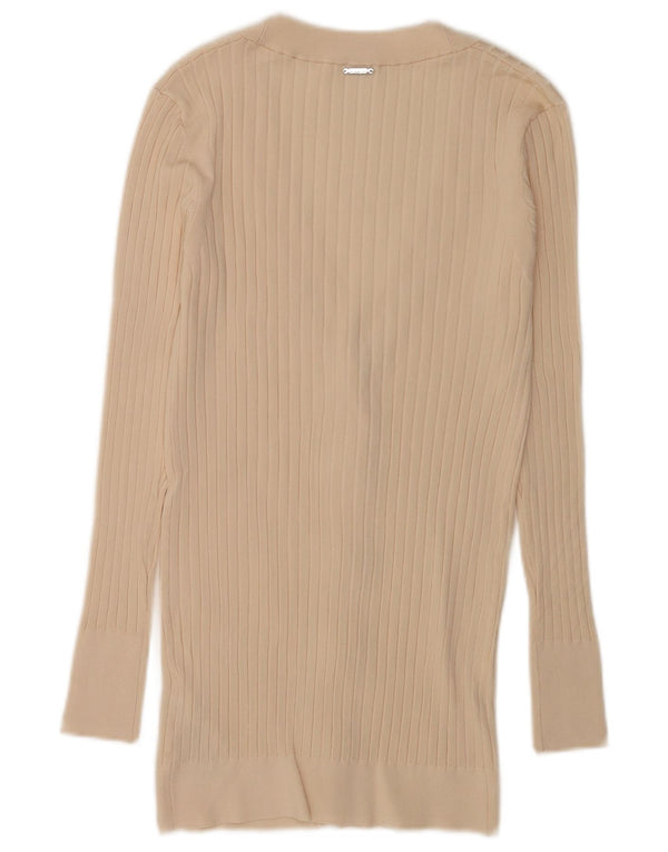 Guess Cárdigan largo para mujer UK 8 Small Viscosa beige