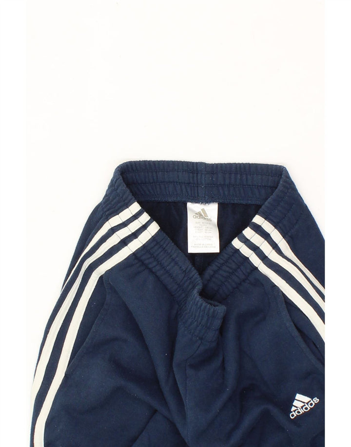 ADIDAS Boys Tracksuit Trousers 7-8 Years Navy Blue Flecked Polyester Vintage Adidas and Second-Hand Adidas from Messina Hembry 