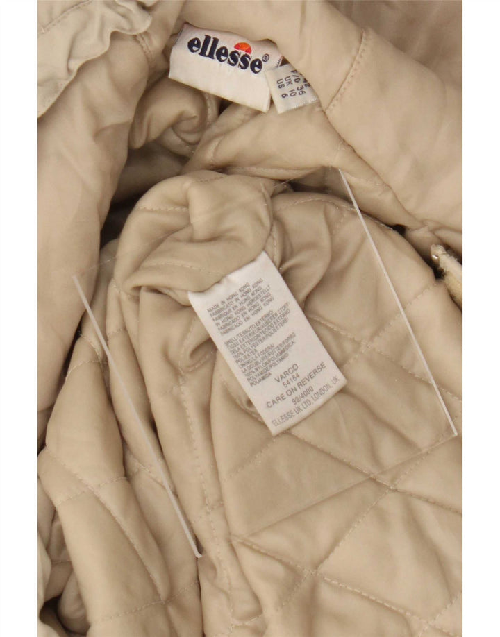 Ellesse Chaqueta Anorak extragrande con capucha para mujer UK 10 Small Beige Poliéster