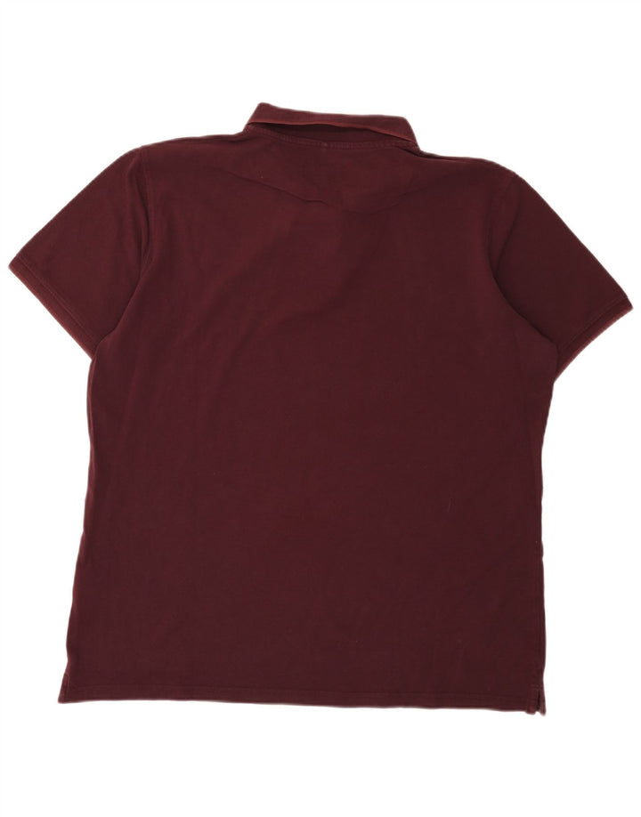Carrera Polo Regular para Hombre 2XL Algodón Burdeos