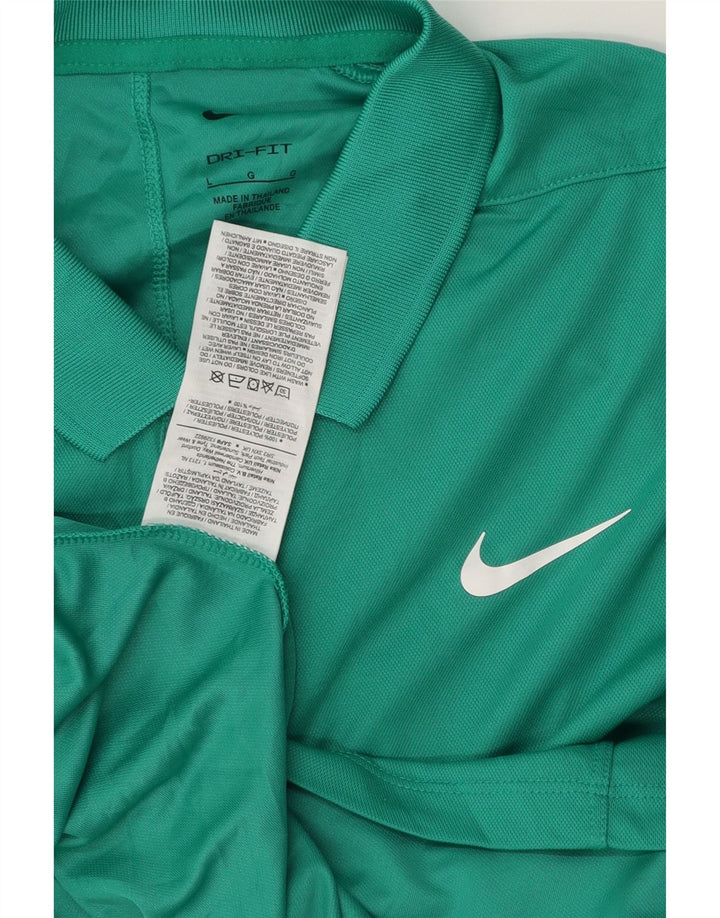 NIKE Polo Dri Fit para hombre, poliéster verde grande