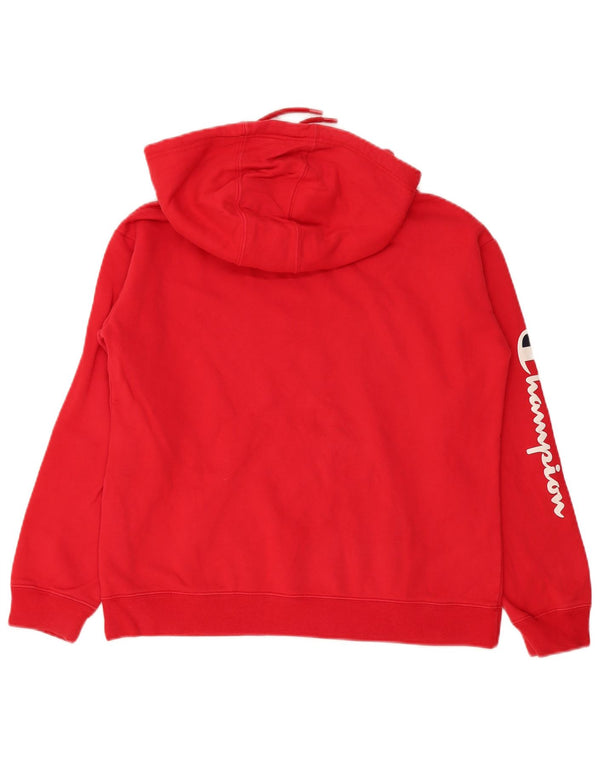 Champion Sudadera con capucha gráfica de gran tamaño para mujer UK 10 Small Red Cotton